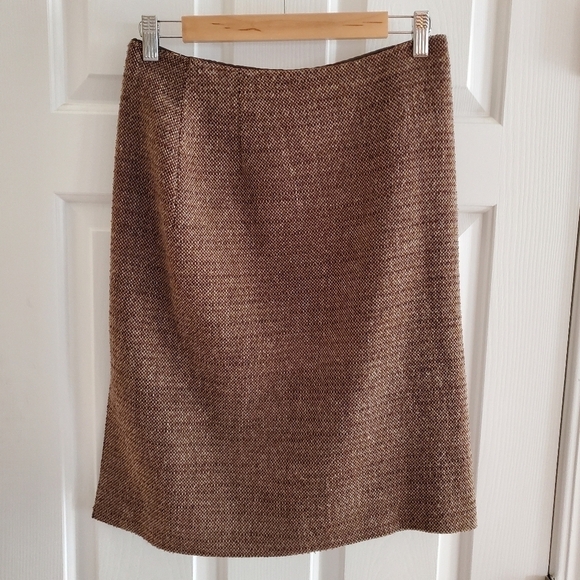 VALENTINO Virgin Wool Knee-Length Skirt size 8 brown - Picture 1 of 8
